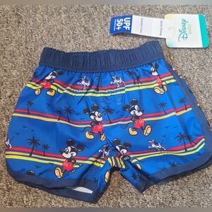 Disney Mickey Mouse Pluto Swim Short Trunk Blue Baby Infant Boys 3-6 months